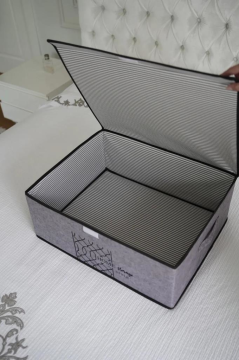 Flosoft Keçe Kapaklı Baza Hurcu, Çok Amaçlı Düzenleyici Organizer Kapaklı Kutu 50x40x19 Cm