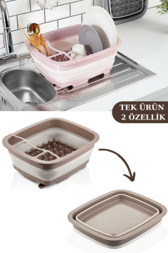 Flosoft Katlanabilir Bulaşıklık & Badya, Akordiyon Kaşıklık Bölmeli Tabaklık Kurutmalık Badya 1 ADET