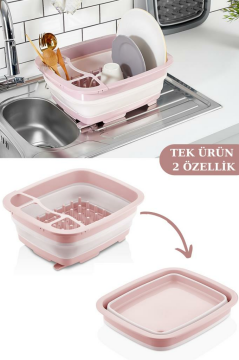 Flosoft Katlanabilir Bulaşıklık & Badya, Akordiyon Kaşıklık Bölmeli Tabaklık Kurutmalık Badya 1 ADET