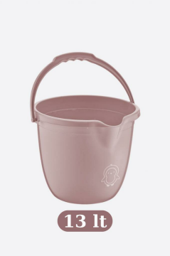 Flosoft Bebek Banyo Su Kovası ve Maşrapası Seti, Saplı Oluklu Kova 13lt ve Maşrapa 1,5lt 2’li Set