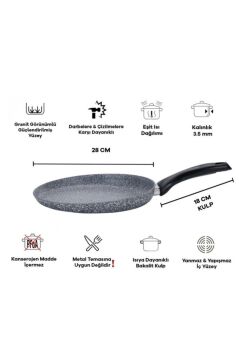 Ultra Granit Krep Tavası 28 cm