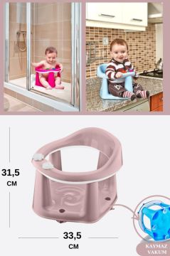 Vakumlu Bebek Banyo & Mama Oturağı + Silicolife 2 Adet Silikon Mama Kaşığı Hediye