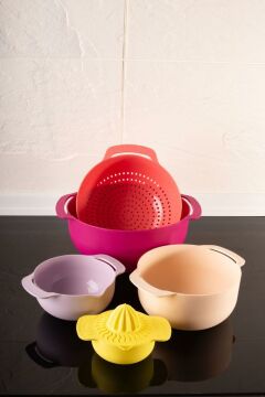 Easy Mix Süzgeçli Karıştırma Kabı ve Limon Sıkacağı 6'lı Set