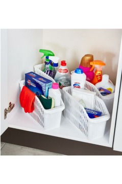 Flosoft 4 Adet Buzdolabı Sepeti, Mutfak Banyo Dolap İçi Düzenleyici Organizer 4’lü Set (13x30x15cm)