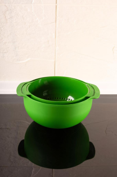 Makarna, Sebze, Meyve Yıkama Süzgeci Badyalı - 5 Litre Karıştırma Kabı Çok Amaçlı İkili Set 26 cm