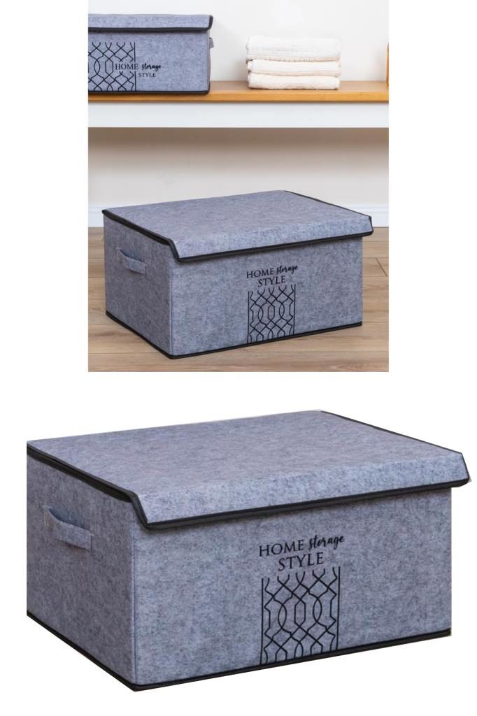Keçe Kapaklı Maxi Baza Hurcu, Çok Amaçlı Düzenleyici Kutu Organizer Sandık Maxi Boy 47x37x24 Cm