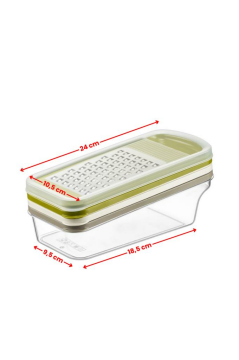 MultiPrep Mandolin Rende Seti – 3 Başlık ve Hazneli Kapaklı Tasarım