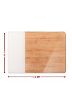 Flora Cam Kesme Tahtası, Temperli Isıya Kırılmaya Dayanıklı Cam Kesim Panosu Ahşap Desen 25x35 cm