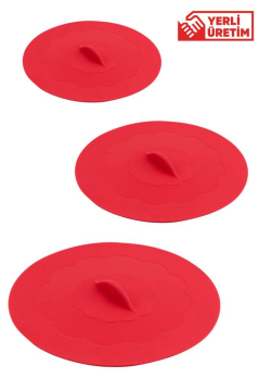 Silicolife 3 Boy Silikon Vantuz Kapak, Tencere Tava Kapağı Isı Koruyucu 3’lü Set (30cm, 25cm, 20cm)