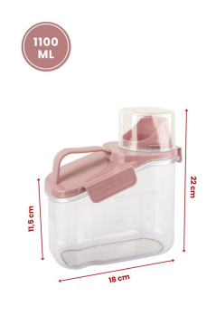 Flora Çok Fonksiyonlu Un, Bakliyat, Deterjan Saklama Kabı (Contalı Sızdırmaz) 1100 ml 3'lü Set