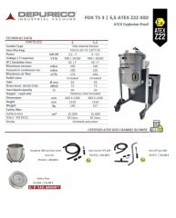 Depureco Fox TS 5,5 Atex Z 22 Endüstriyel Trifaze Exproof Vakum Makinaları