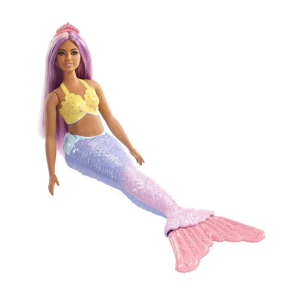 Barbie Dreamtopia Deniz Kızı Bebekler - Kumral - Lila Saç