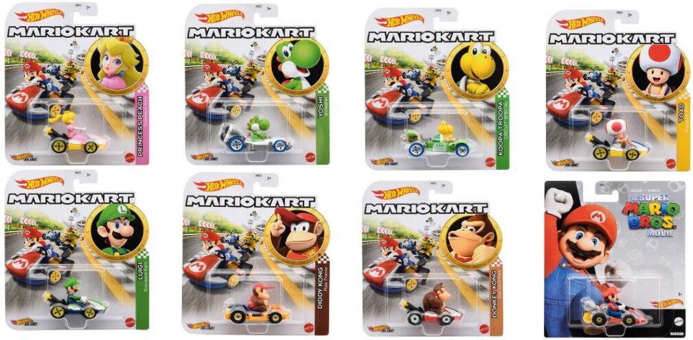 Hot Wheels Mario Kart Karakter Araçlar GBG25 8'Li Set