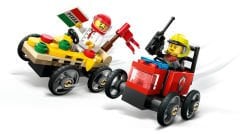 LEGO City Pizza Arabası İtfaiye Kamyonuna Karşı Yarış Arabası Paketi Yarış Seti 60458