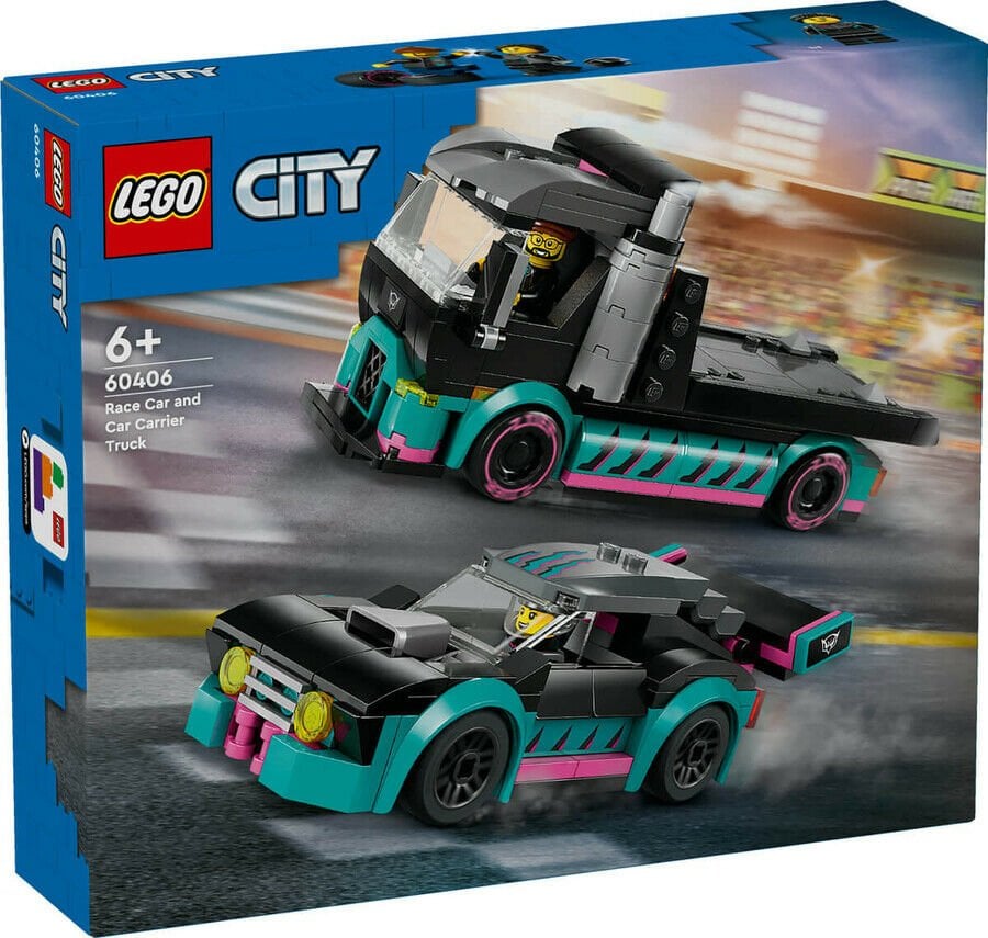 LEGO City Yarış Arabası ve Araba Taşıyıcı Kamyon 60406