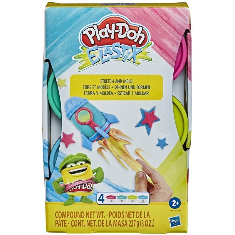 Play-Doh Elastik 4'lü Hamur - Çarpıcı Renkler