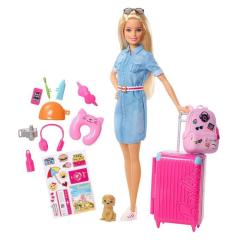 Barbie Seyahatte Bebeği ve Aksesuarları FWV25