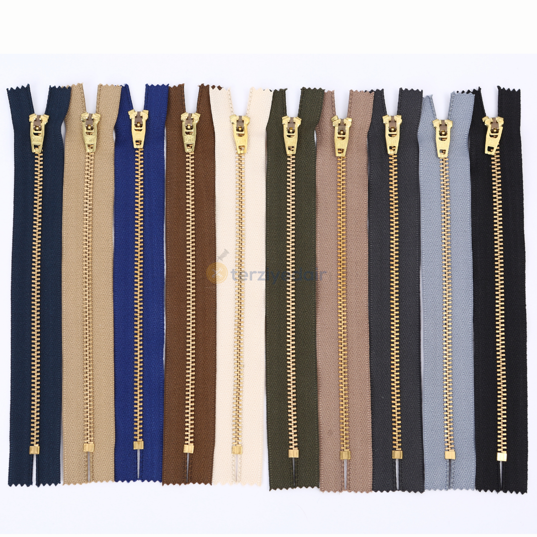 18cm Mixed Color Metal Trousers Zipper 10 Pcs