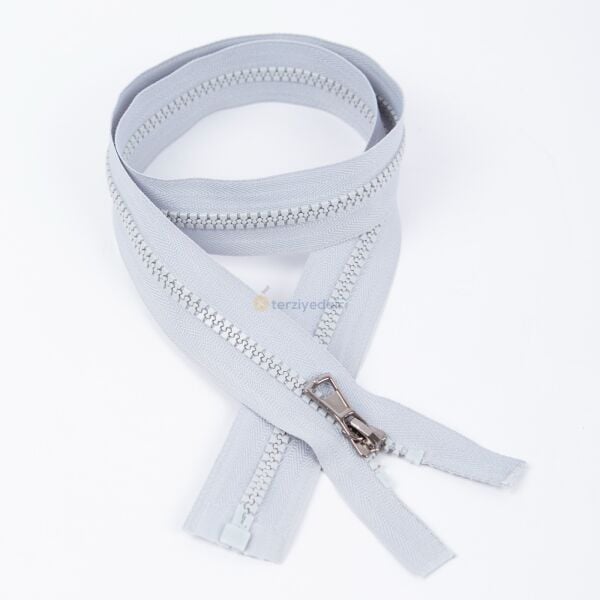 80cm Light Gray Bone Teeth Zipper