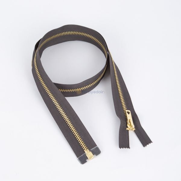 80cm Dark Gray Metal Gold Teeth Zipper