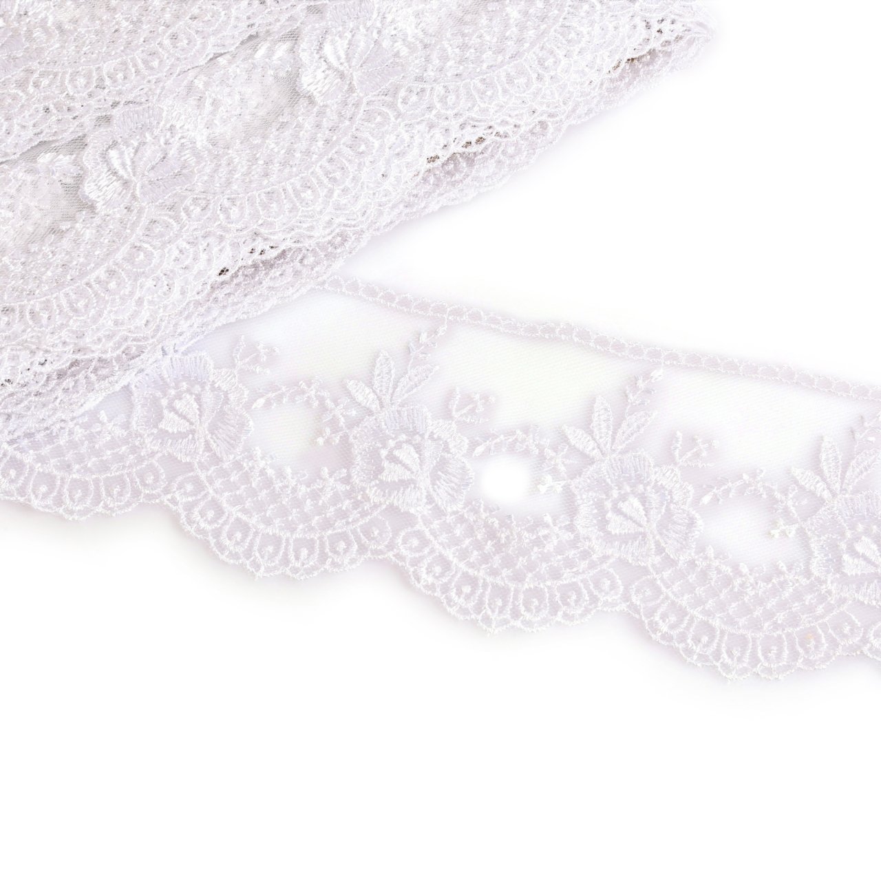 White Floral Patterned Guipure Lace 67