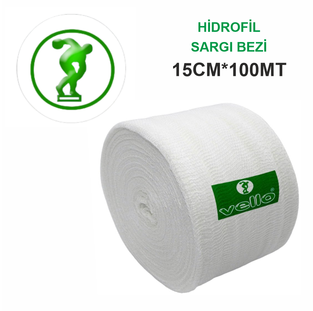 Vello Hidrofil Rulo Sargı Bezi 15cm*100m