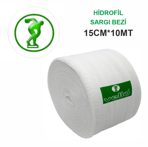 Vello Hidrofil Rulo Sargı Bezi 15cm*10m