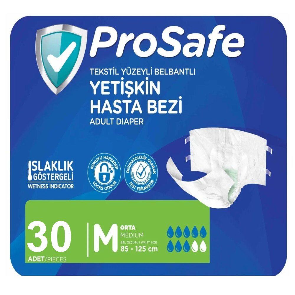 Prosafe Tekstil Belbantlı Hasta Bezi 30'lu Medium