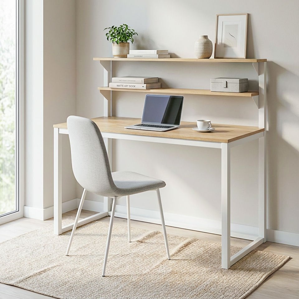 Hercules 139 Çalışma Masası Beyaz-Meşe