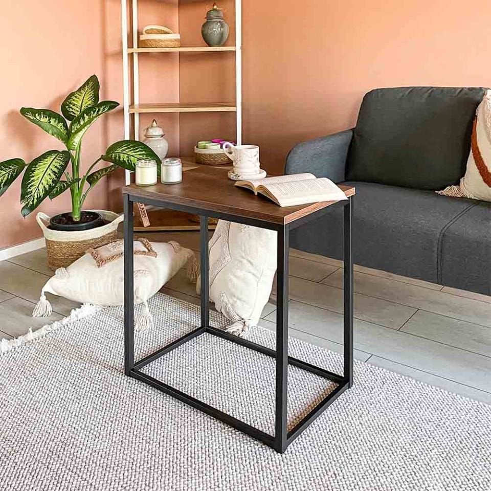 Grace 55 Yan Sehpa Siyah-Ceviz