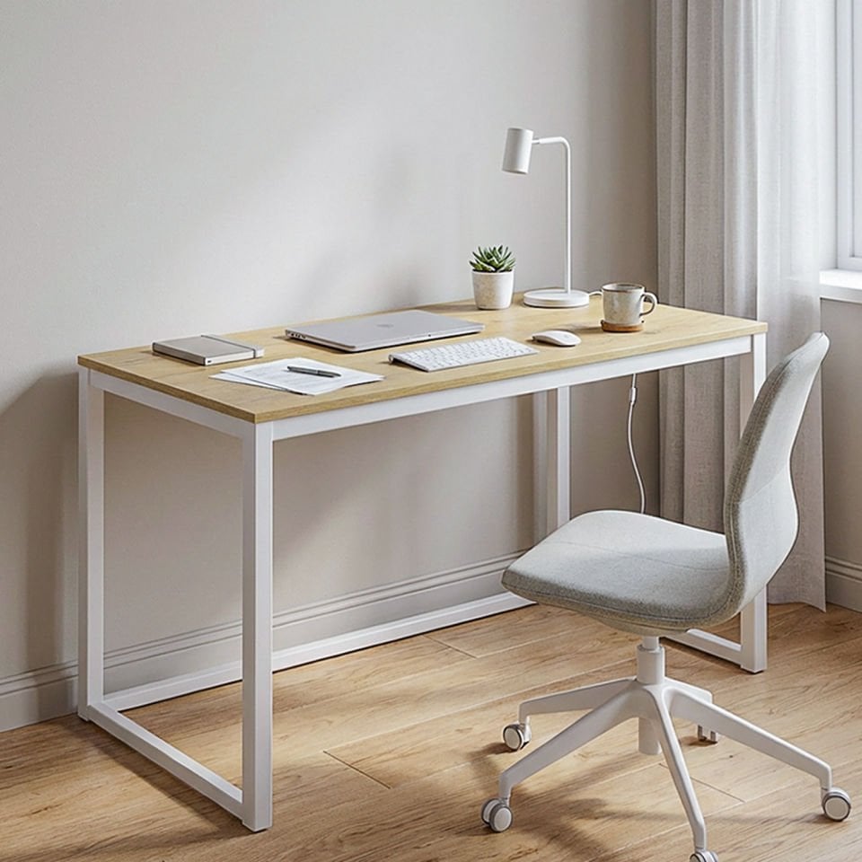 Hector 139 Çalışma Masası Beyaz-Meşe