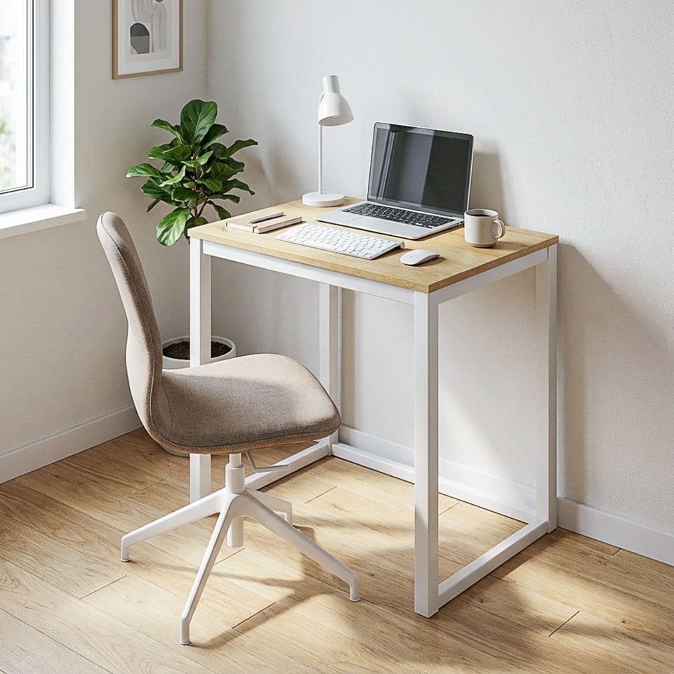 Hector 72 Çalışma Masası Beyaz-Meşe