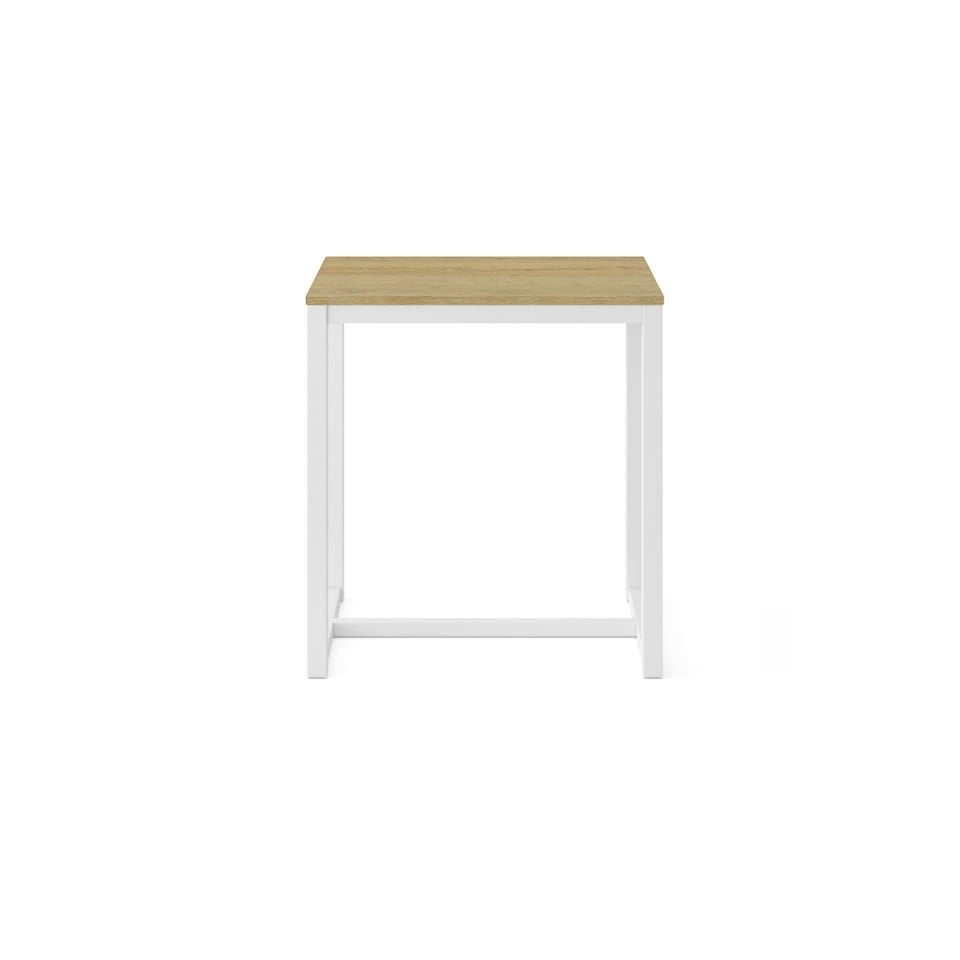 Hector 72 Snack Masası Beyaz-Meşe