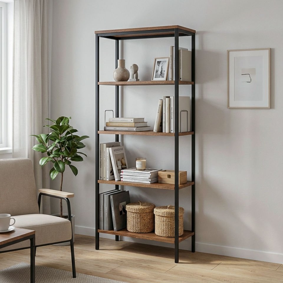 Connell 60 Kitaplık Siyah-Ceviz