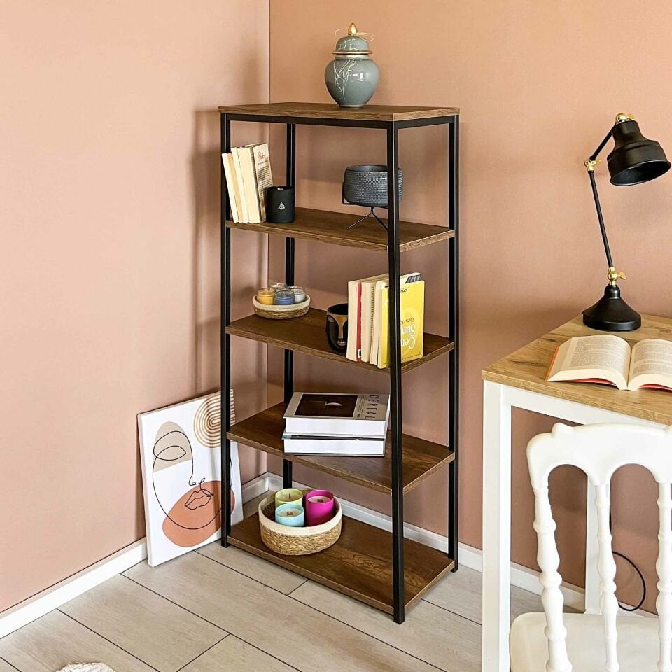 Connell 60 Kitaplık Siyah-Ceviz