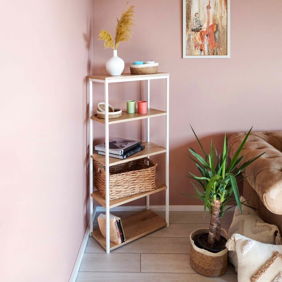 Connell 60 Kitaplık Beyaz-Meşe