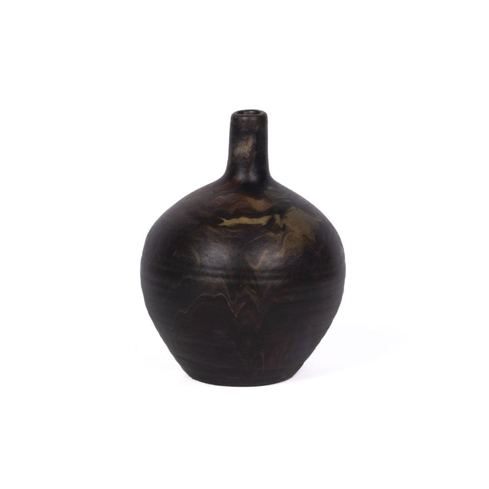 Kaotik Boyalı Oval Vazo