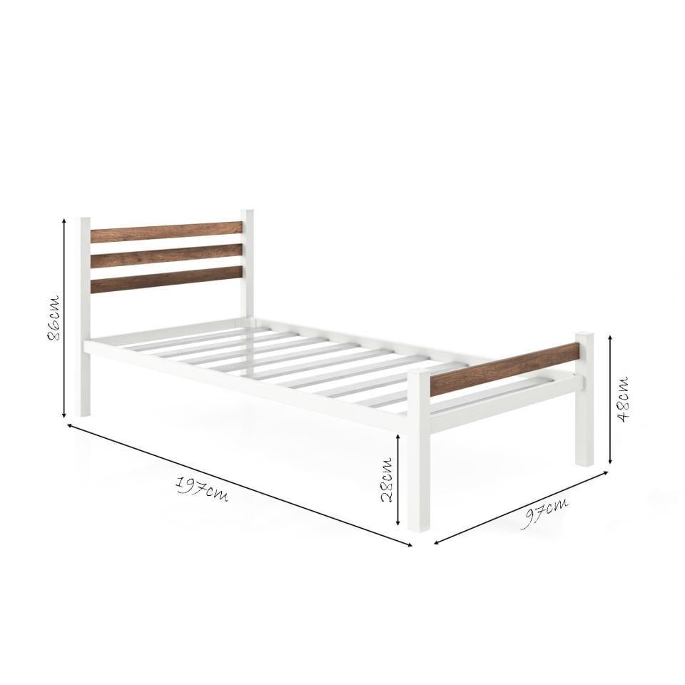 Hercules 90x190 Tek Kişilik Karyola Beyaz