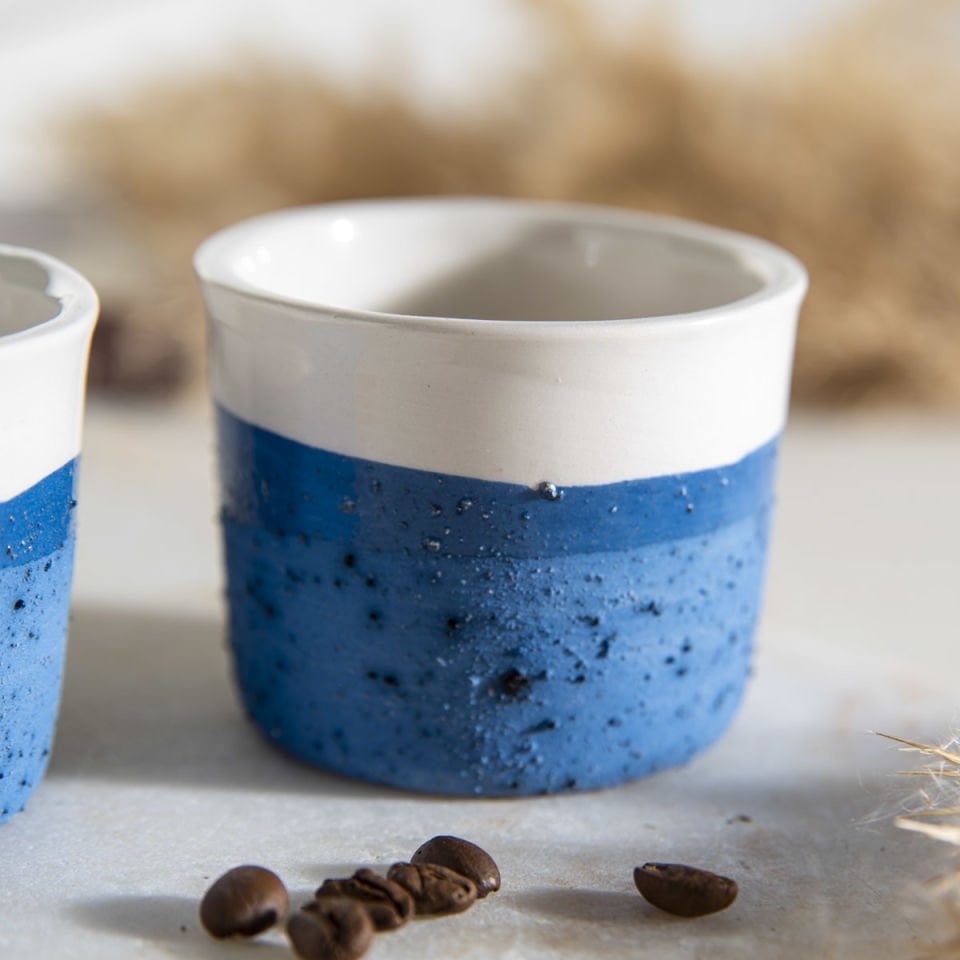 Doku 2'li Espresso Bardak Seti Mavi