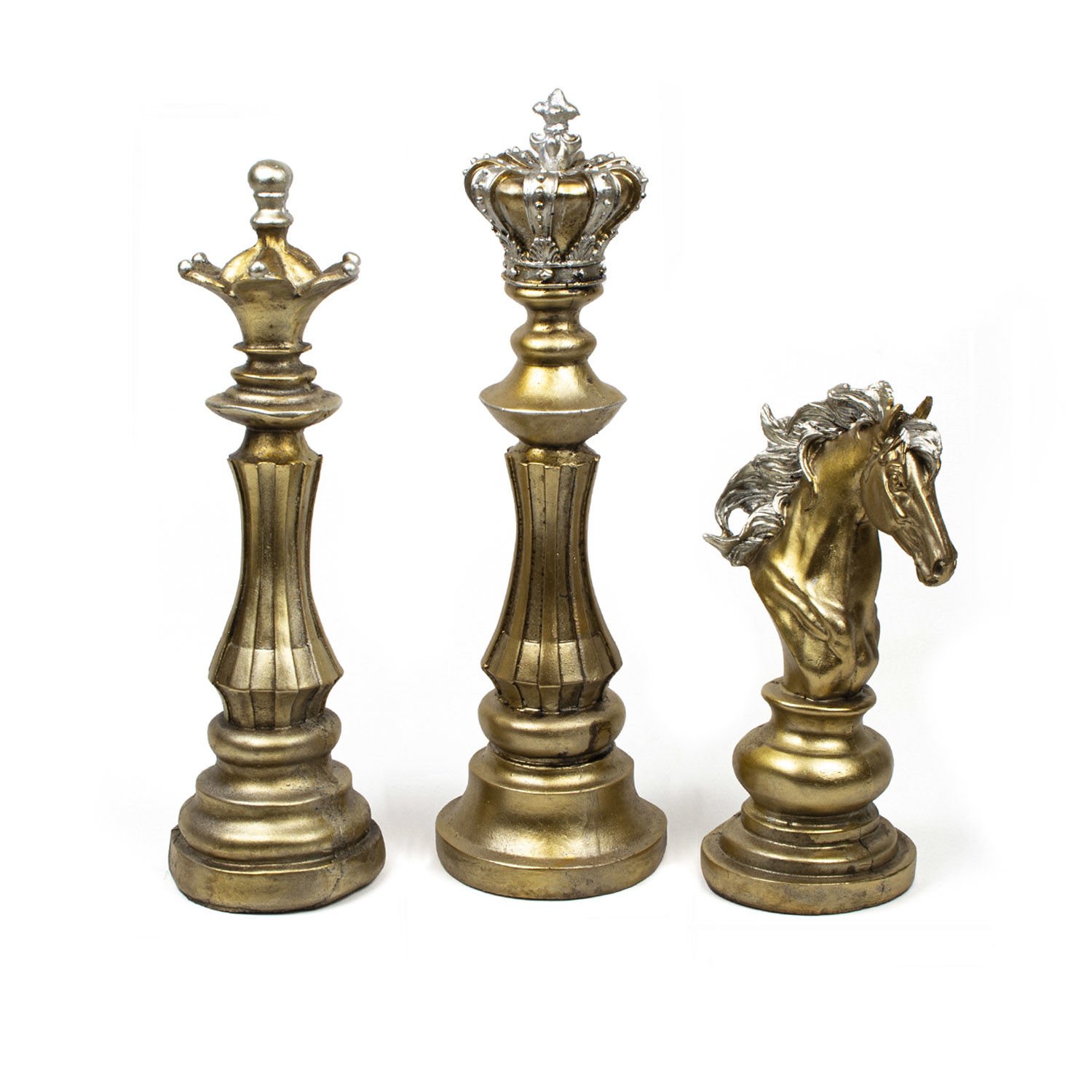 Vezir Şah At Satranç Taşları Gold