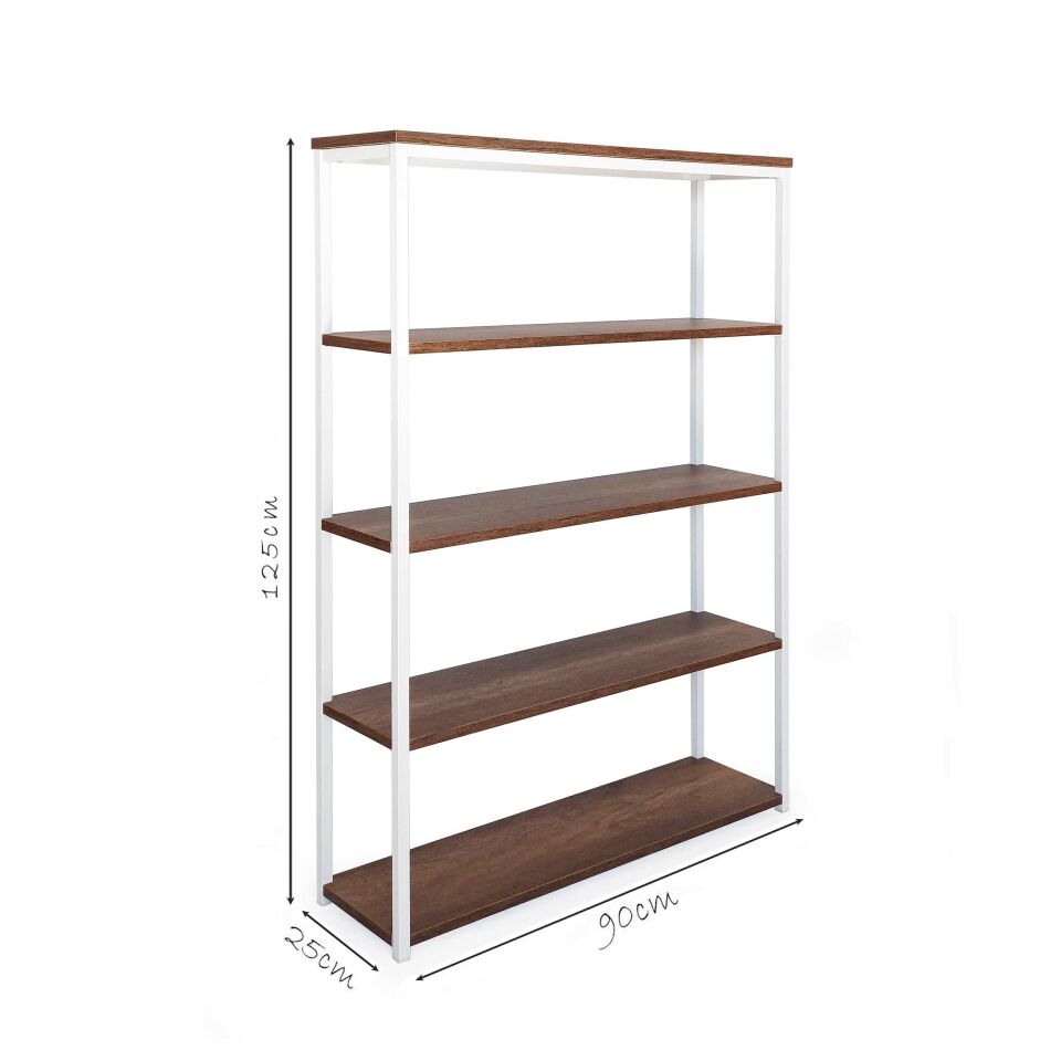 Connell 90 Kitaplık BEYAZ-CEVİZ