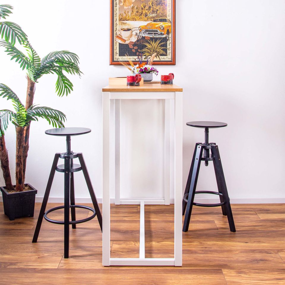 Hector 113 Bar Masası Beyaz-Meşe