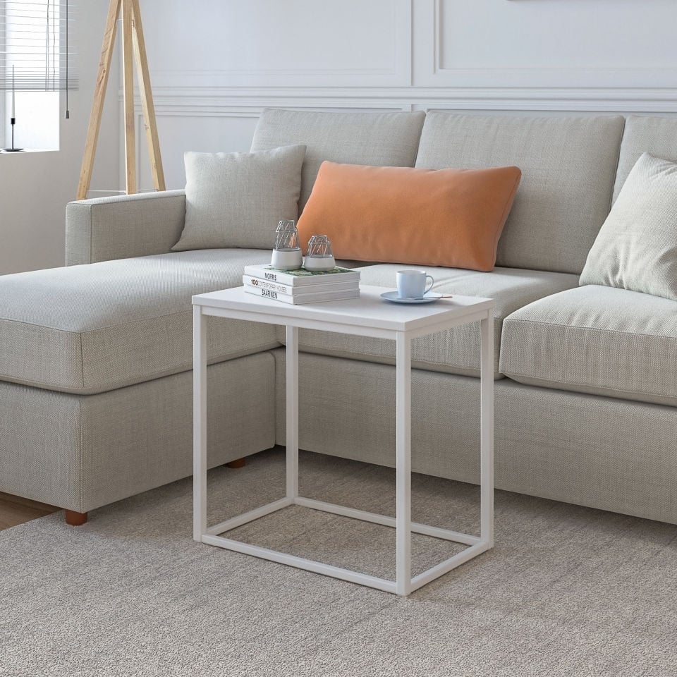 Grace 55 Yan Sehpa Beyaz-Beyaz