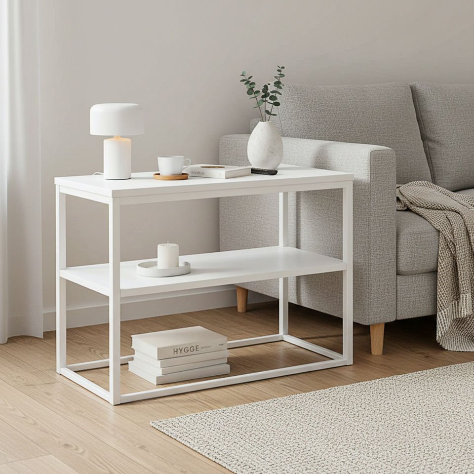 Grace 72 Yan Sehpa Beyaz-Beyaz