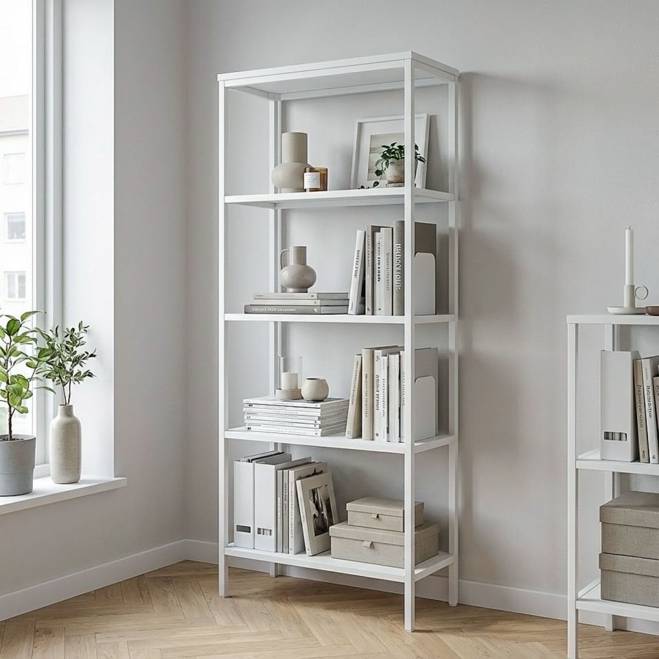 Connell 60 Kitaplık Beyaz-Beyaz