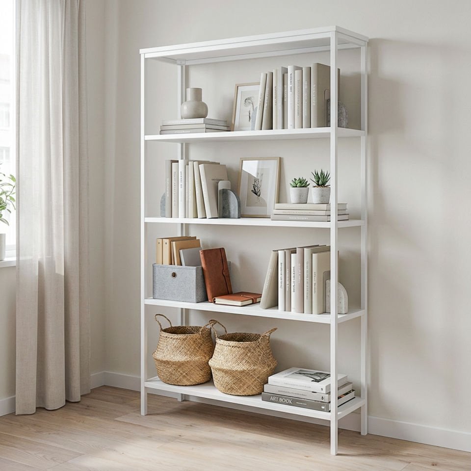 Connell 90 Kitaplık Beyaz-Beyaz