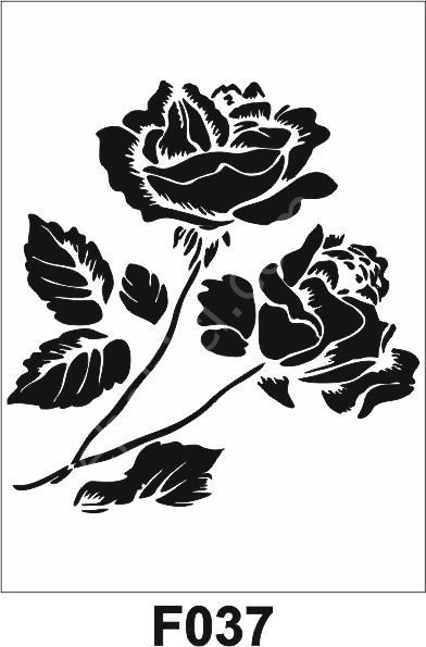 Çiçek Desen Stencil Şablon (25x25) F-037