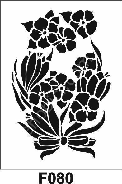 Çiçek Desen Stencil Şablon (21x30) F-080