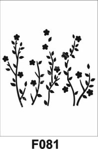 Çiçek Desen Stencil Şablon (25x25) F-081