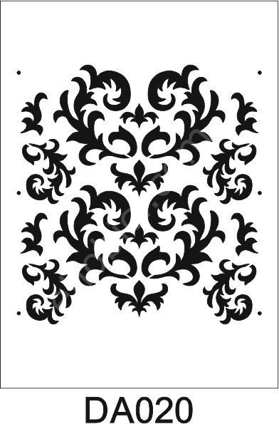 Damask Desen Stencil Şablon (25x25) DA-020